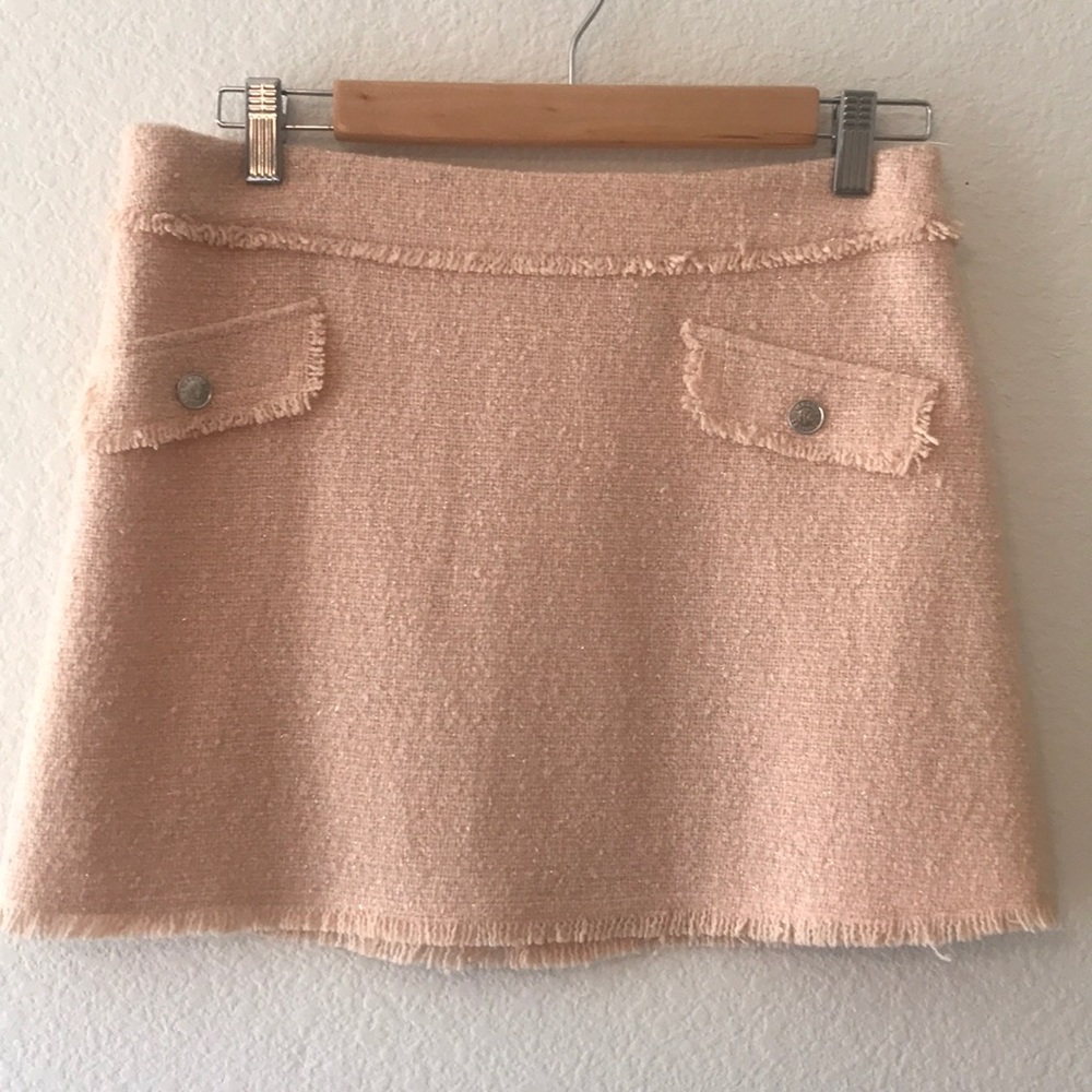 Versace NWT Shimmery Peach Tweed Mini Skirt